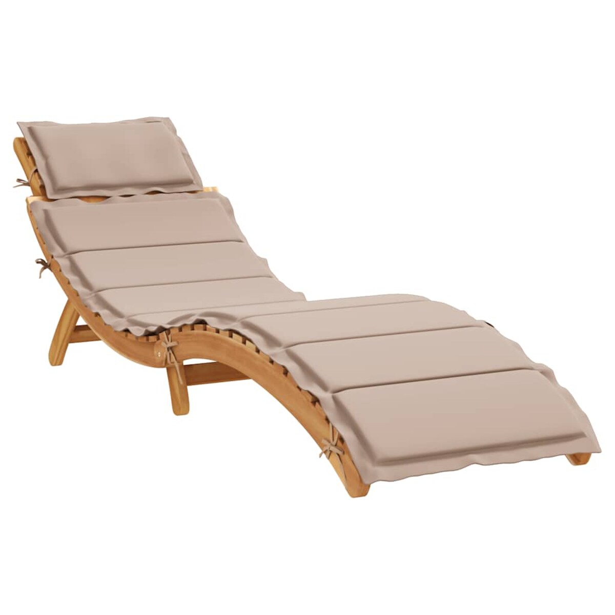 vidaXL Leżaki z poduszkami, 2 szt., kolor taupe, lite drewno akacjowe