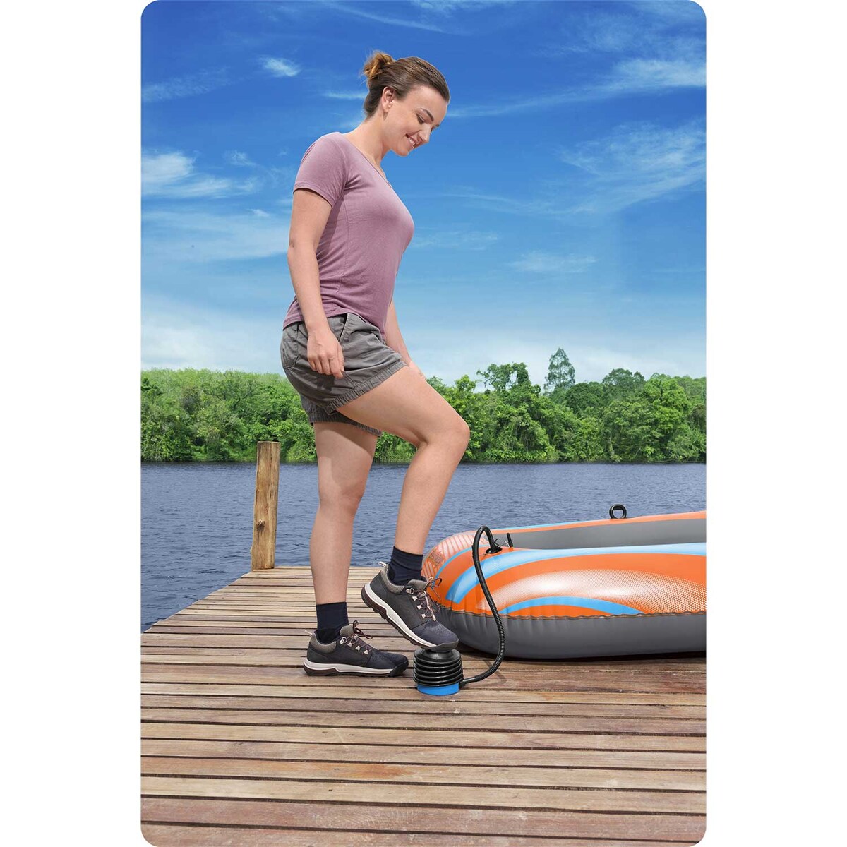 Pompka nożna Bestway do materaca tłokowa 13 cm / 0,3 l