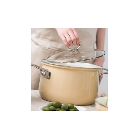 Riess garnek wysoki z pokrywą 6,5l 24cm Avorio R0705011