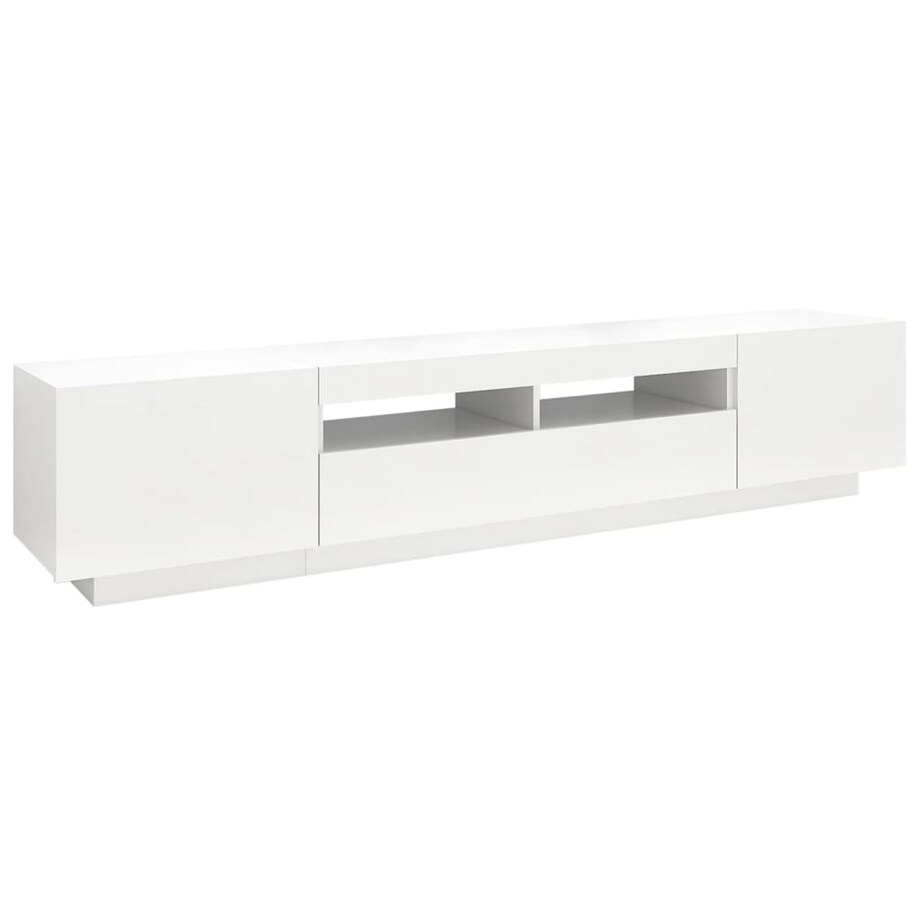 vidaXL Szafka pod TV z oświetleniem LED, biała, 200x35x40 cm