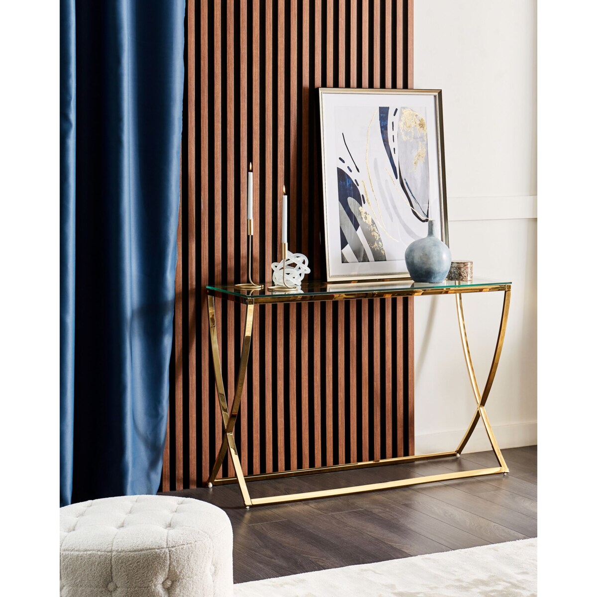 Konsola szklana złota RINGGOLD