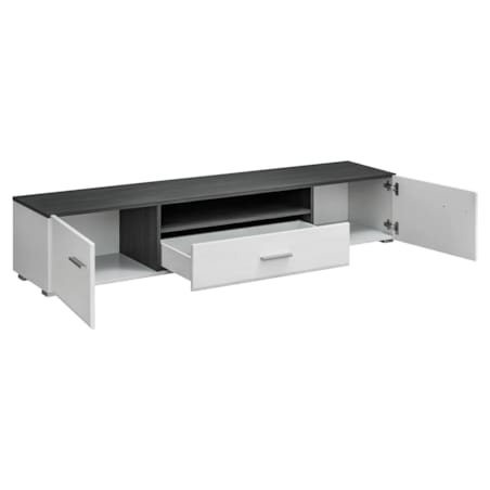 Szafka RTV SOLIDO TWIN 180 sosna czarna/biały połysk