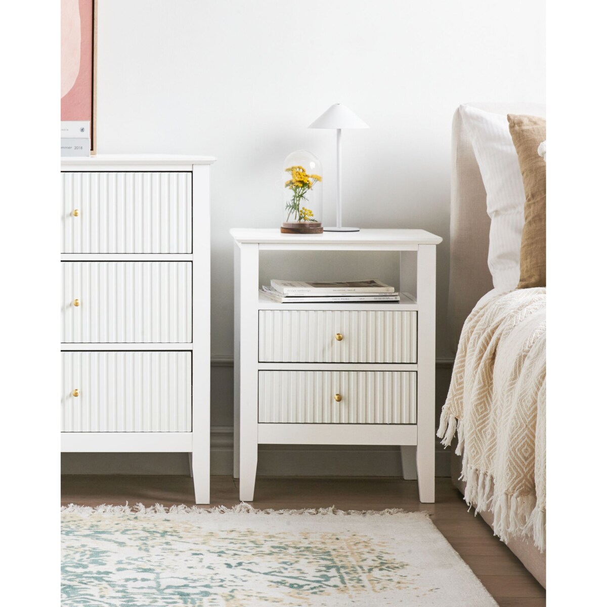 Szafka nocna 2 szuflady Biały ASSISI