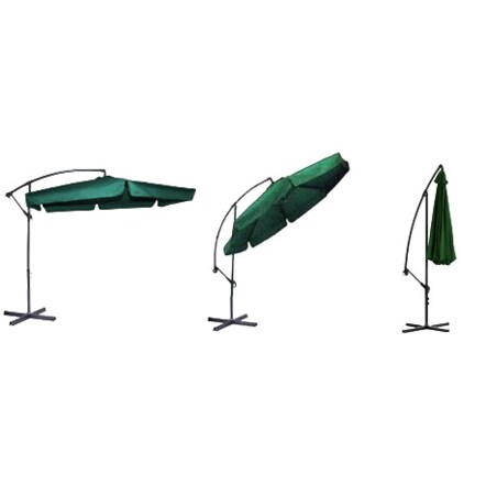 Parasol ogrodowy składany z wysięgnikiem 6 segmentów ø350cm zielony Plonos