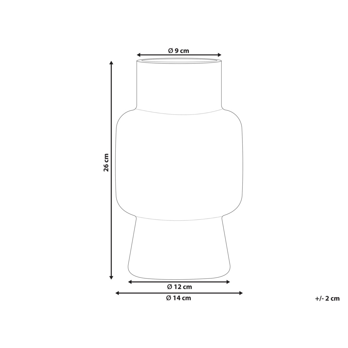 Wazon na kwiaty szklany 26 cm szary MEGALO
