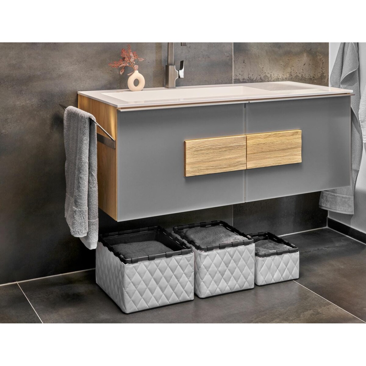 Pudełko FRAMEBOX L, rhombus light grey