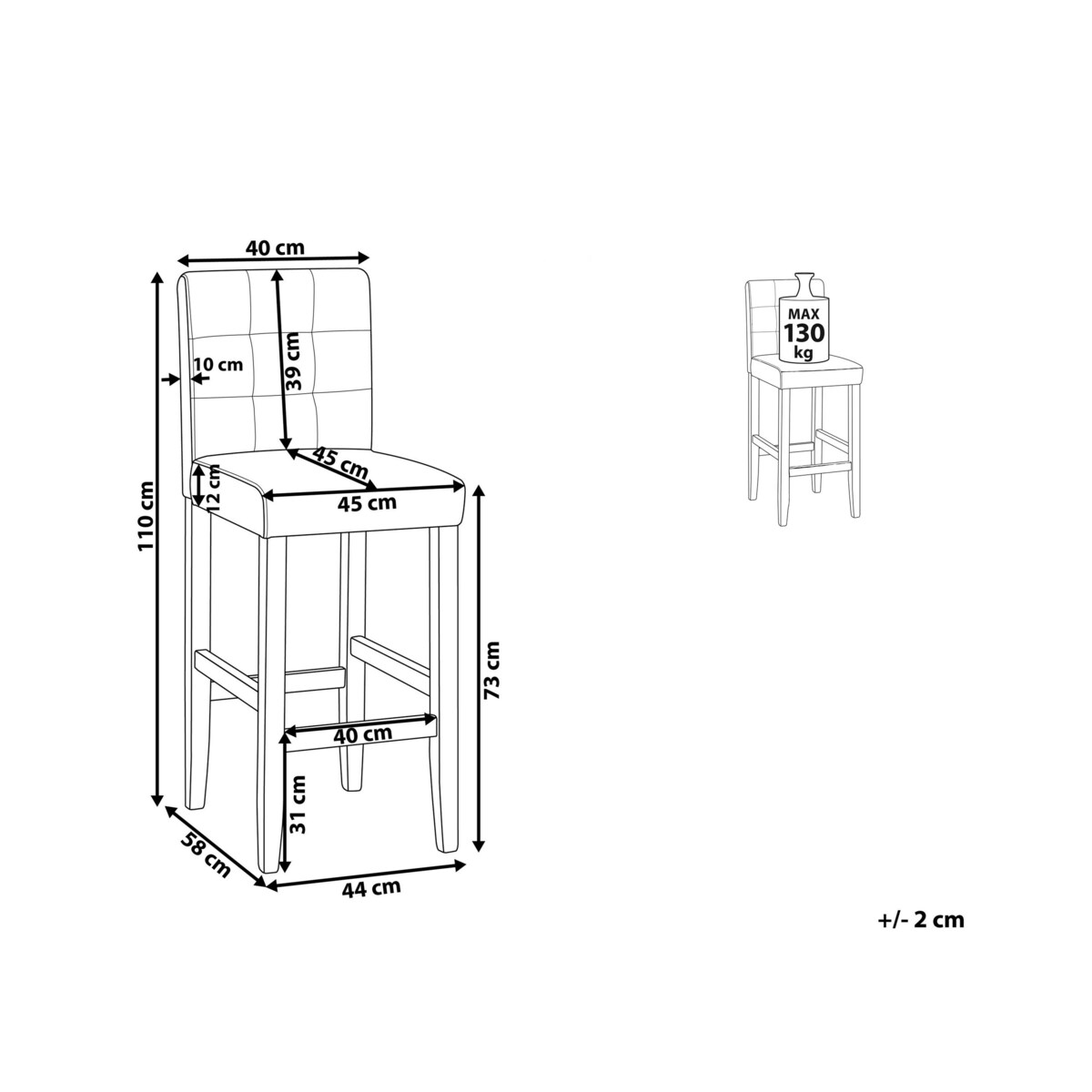 Krzesło barowe szare MADISON