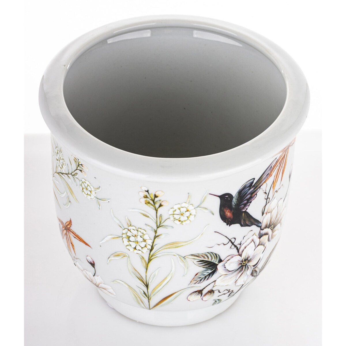 Osłonka ceramiczna w kwiaty FIORI E UCCELLI
