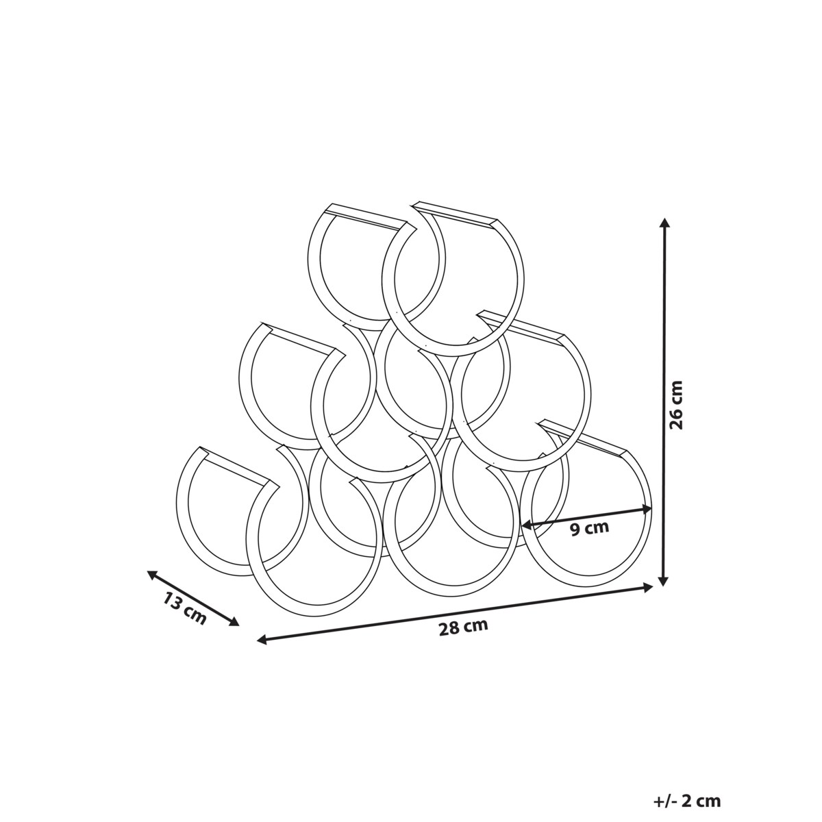 Stojak na wino LURGAN Czarny