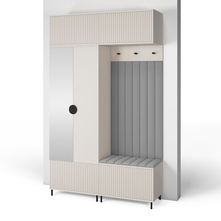 Garderoba Ritmo wersja 2 z lustrem i panelami Trinity 14 Cashmere
