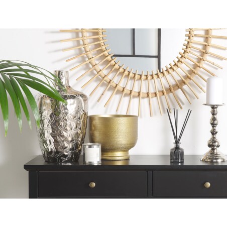 Wazon na kwiaty metalowy 39 cm srebrny INSHAS