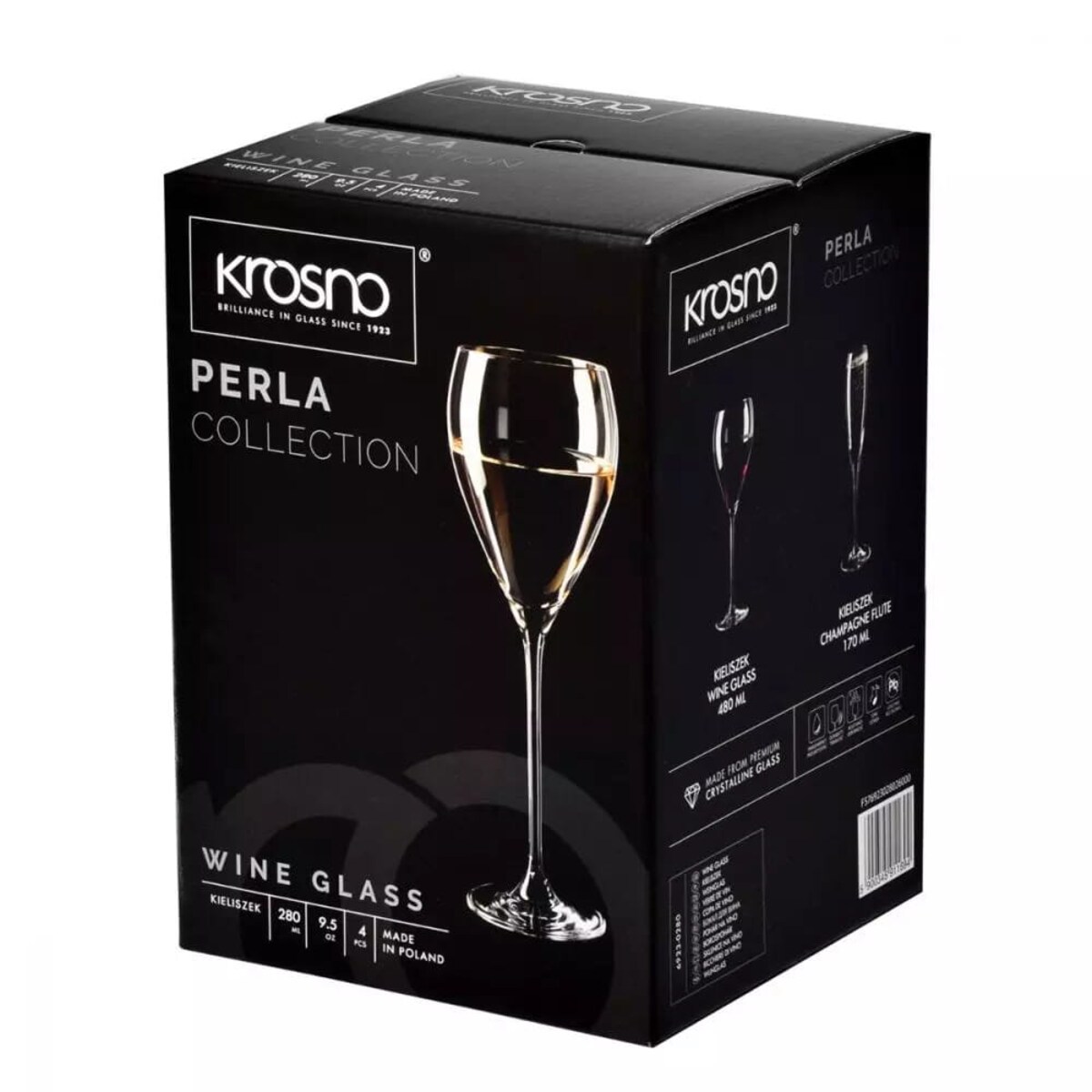 Kieliszki do Wina Krosno Perla 4 szt 280 ml Wysokie