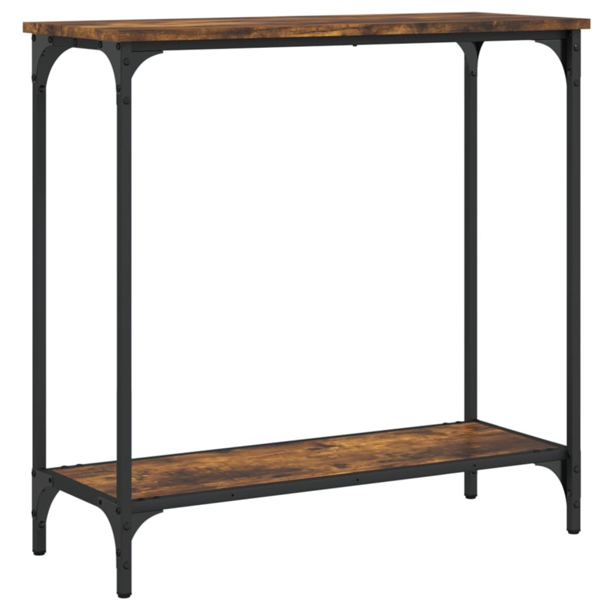 vidaXL Stolik konsolowy, przydymiony dąb, 75x30,5x75 cm