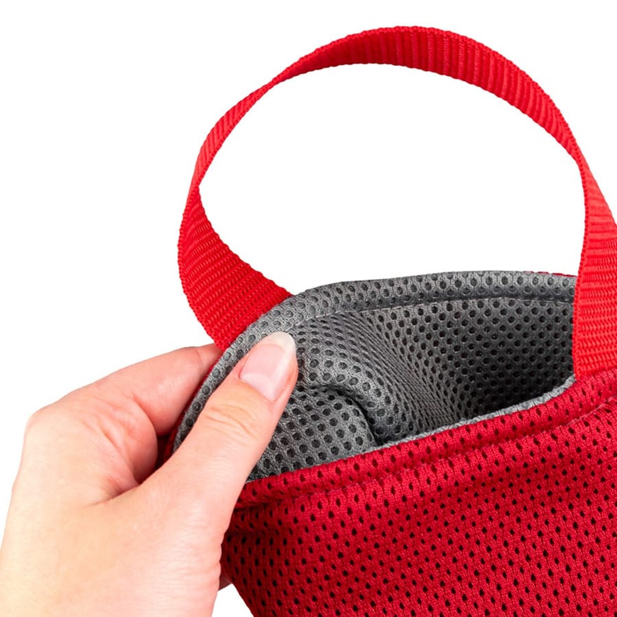 Etui podróżne, opakowanie na butelki czerwono-szare