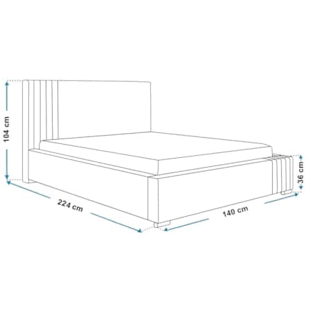 Łóżko jednoosobowe z pojemnikiem 120x200 BEN 13- granatowe