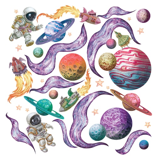 Zestaw naklejek na ścianę, Kosmiczne marzenia, 130cm