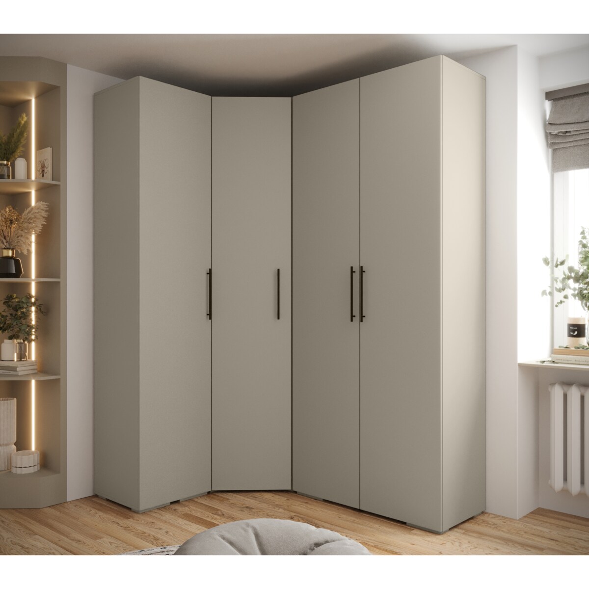 Garderoba wysoka do przedpokoju INOVA 3 Z3 kaszmir+czarny