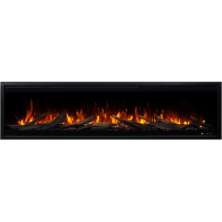 Kominek elektryczny AFLAMO Royal 3D 140 - ścienny i do zabudowy - 140x48x22 cm - kominek LED z funkcją grzania 750/1500 W