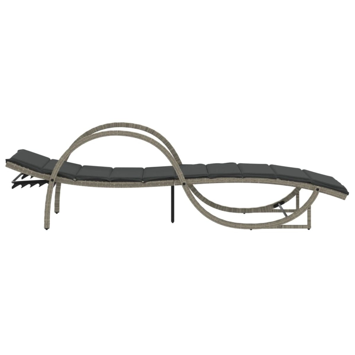 vidaXL Leżak z poduszką, jasnoszary, 60x199x42 cm, polirattan