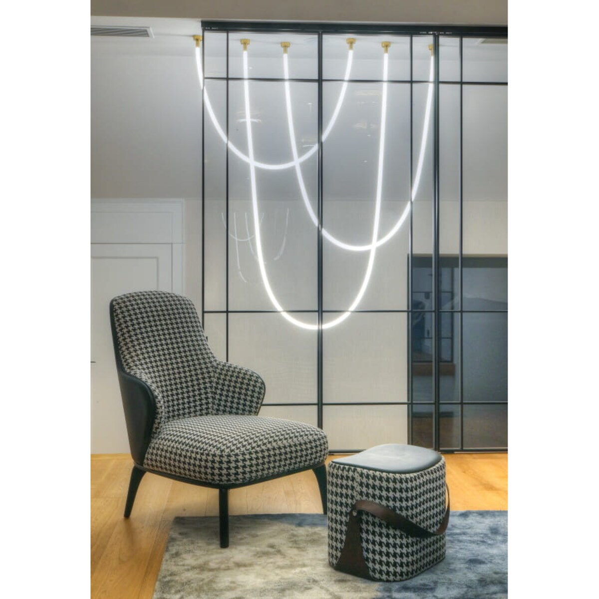 Regulowana lampa zwieszana Rope LP-642/2M Smart LED 25W 2700K-6500K lina do salonu złoty biały