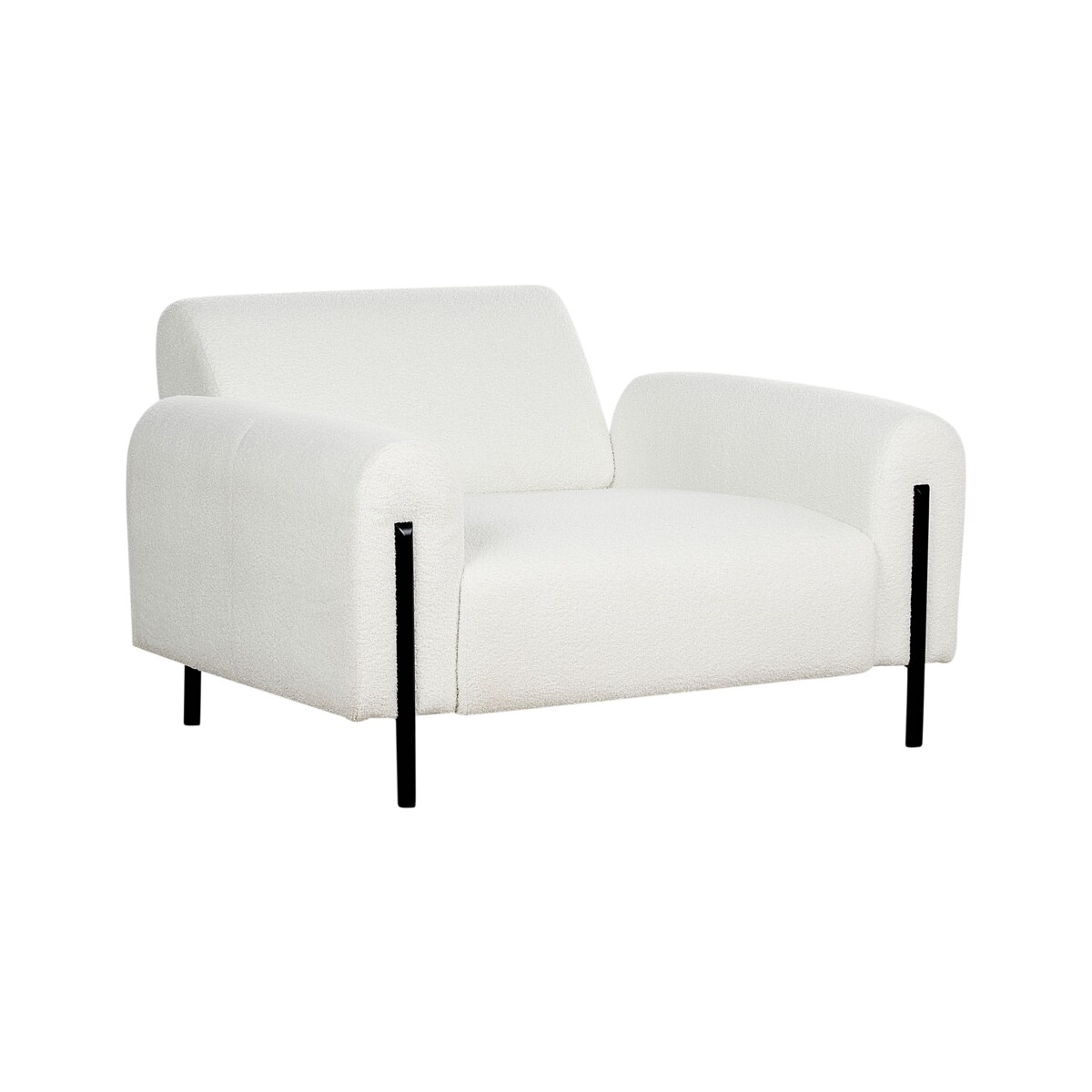 Fotel boucle biały ASKIM