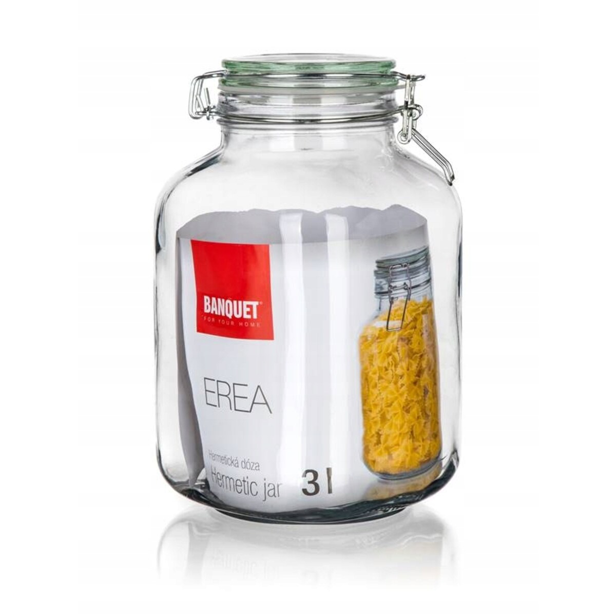 SŁOIK SZKLANY z klipsem hermetyczny na przetwory ogórki papryka jedzenie 3L