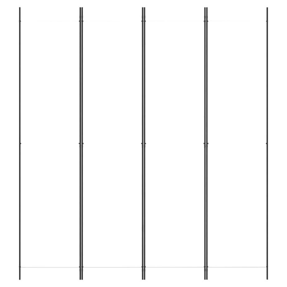 vidaXL Parawan 4-panelowy, biały, 200x220cm, tkanina
