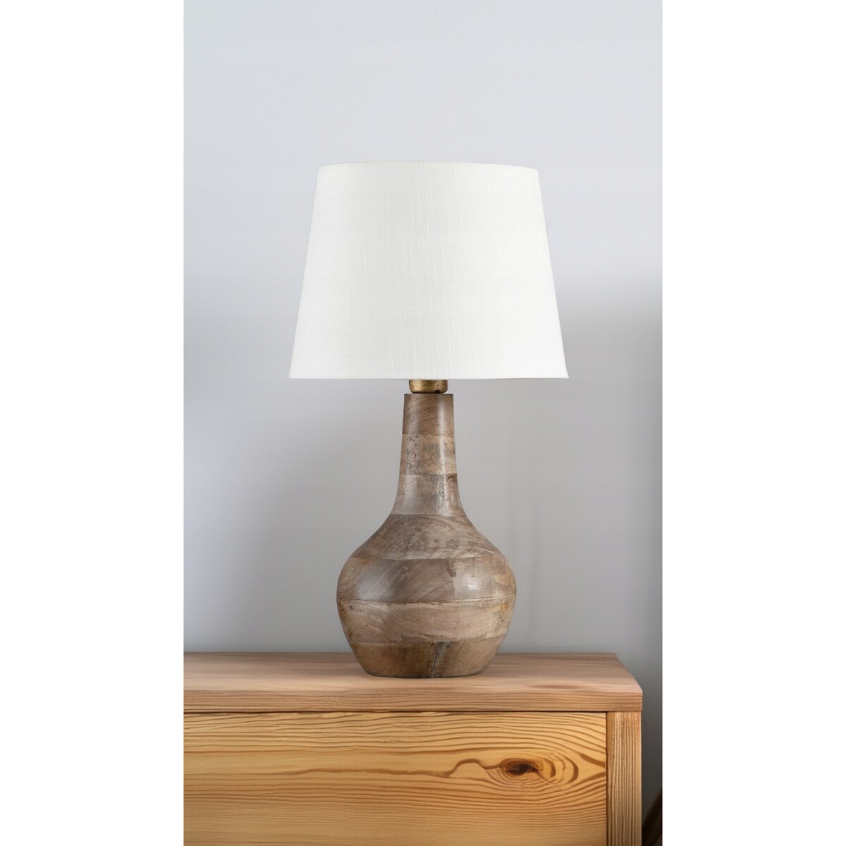 LAMPA STOŁOWA BOHO DREWNIANA E27 34cm NOCNA DO SALONU SYPIALNI BEZ KLOSZA