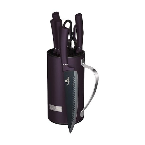 Komplet noży w stojaku 7 elementów BERLINGER HAUS Purple Eclipse