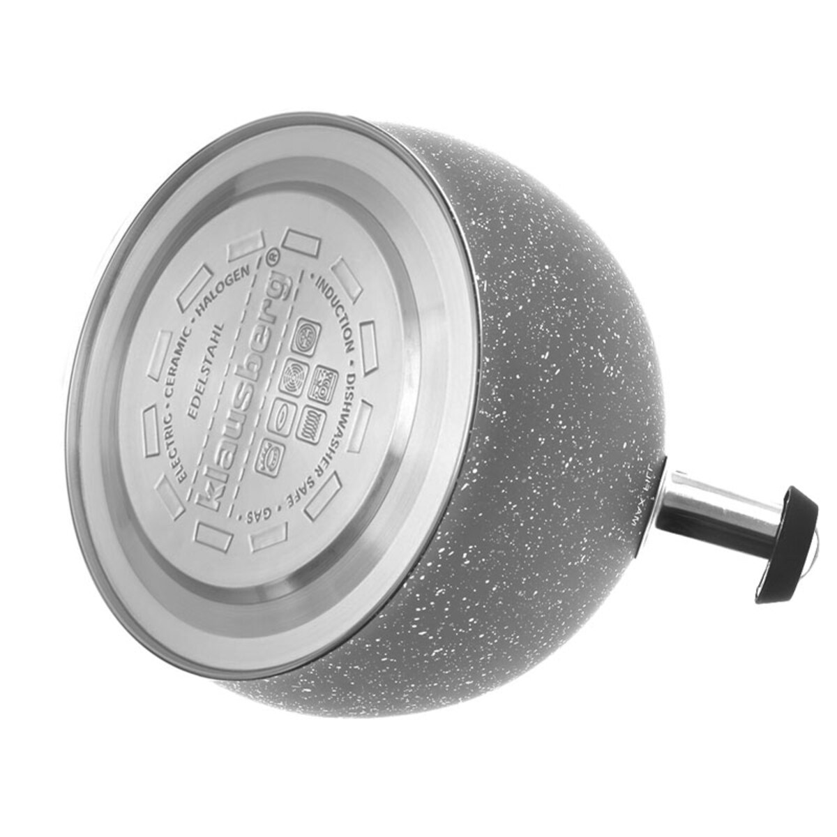 Czajnik stalowy z gwizdkiem 3L indukcja gaz szary marmurek KLAUSBERG