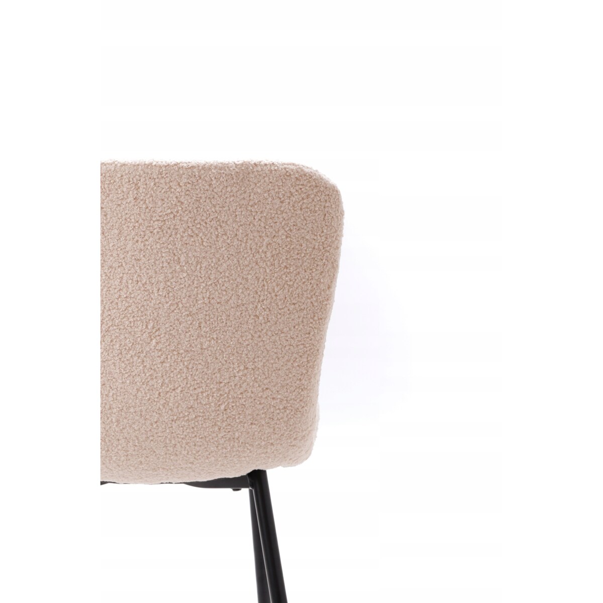 ZESTAW 4 SZTUK Krzesła VALTI Beżowo-Czarne Tapicerowane Nowoczesne TEDDY