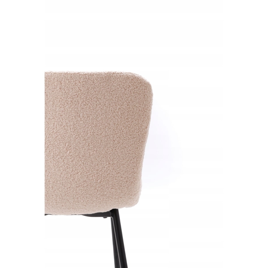 ZESTAW 4 SZTUK Krzesła VALTI Beżowo-Czarne Tapicerowane Nowoczesne TEDDY