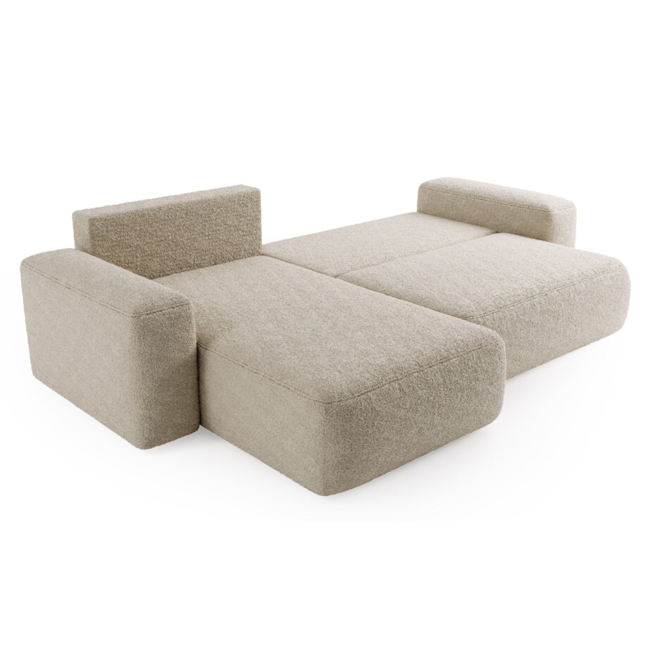 Narożnik Lewy ILO z funkcją spania i pojemnikiem na pościel, czarny