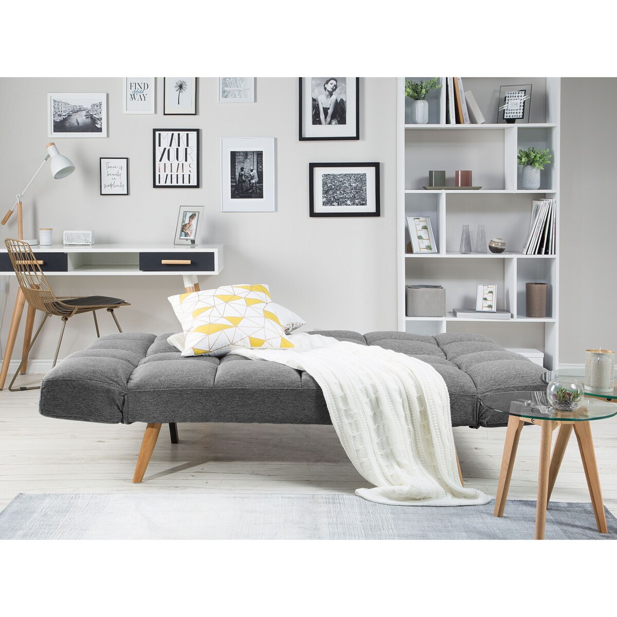 Sofa rozkładana ciemnoszara INGARO