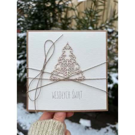 Wyjątkowa ręcznie robiona kartka świąteczna na Boże Narodzenie na piękne życzenia świąteczne - prezent
