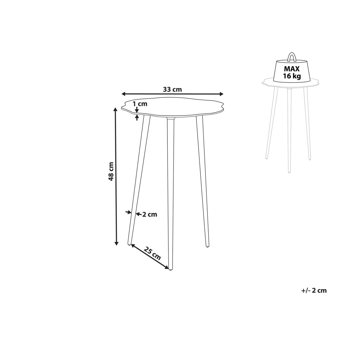 Stolik pomocniczy metalowy złoty z czarnym MUNNAR