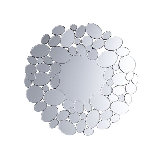 Okrągłe lustro ścienne ø 70 cm srebrne LIMOGES
