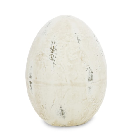 Dekoracja - beżowe jajko z ceramiki 23x17x17 cm ITNOL