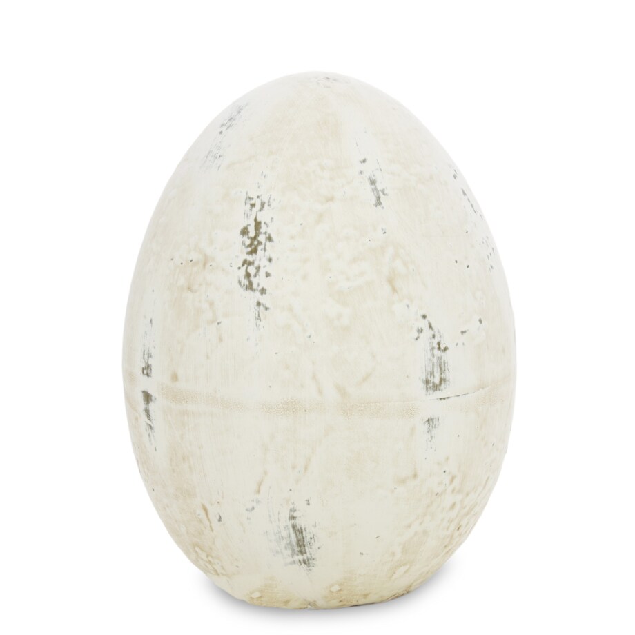 Dekoracja - beżowe jajko z ceramiki 23x17x17 cm ITNOL