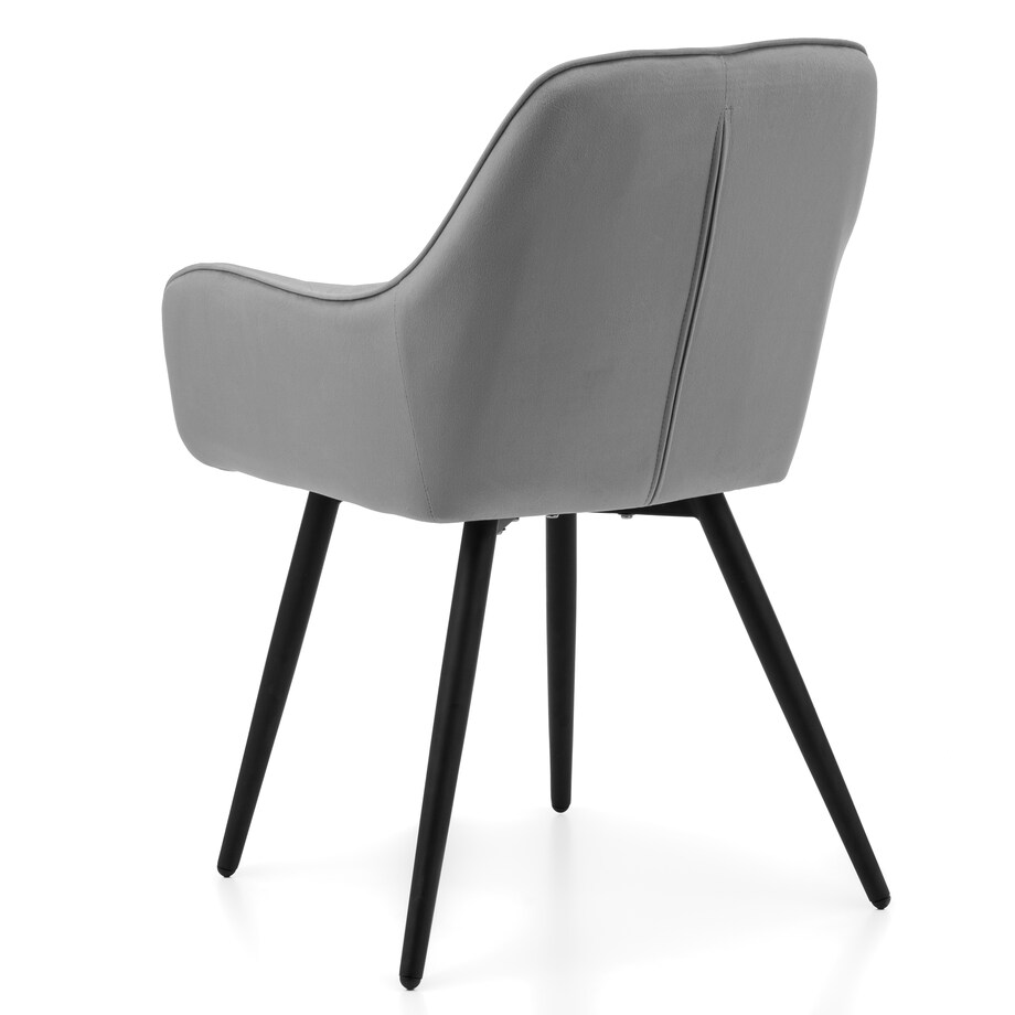 Krzesło tapicerowane COLIN aksamit velvet welur do salonu jadalni jasnoszary