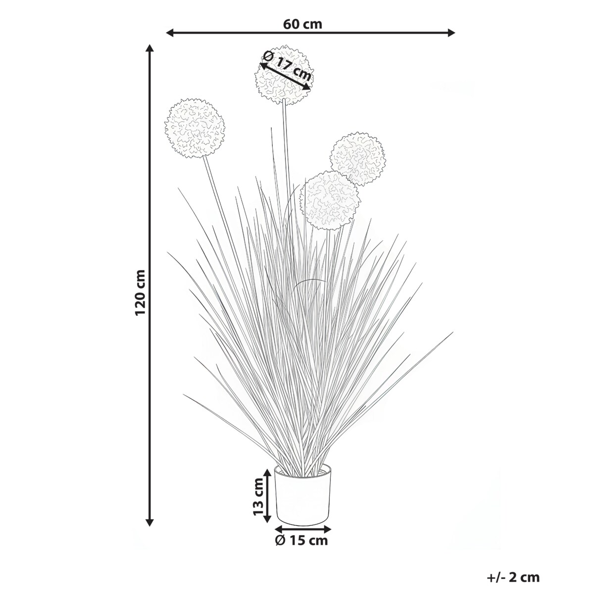 Sztuczna roślina SNOWBALL BUSH 120 cm Różowy
