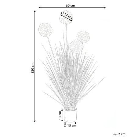 Sztuczna roślina SNOWBALL BUSH 120 cm Różowy