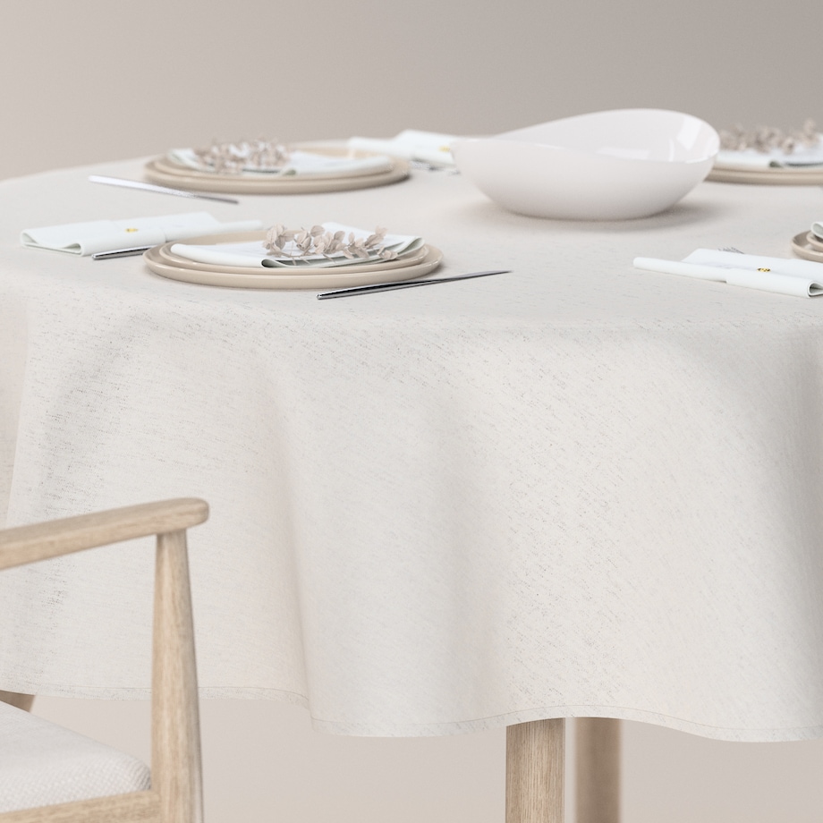 Obrus okrągły 130 x 130 cm beżowy melanż