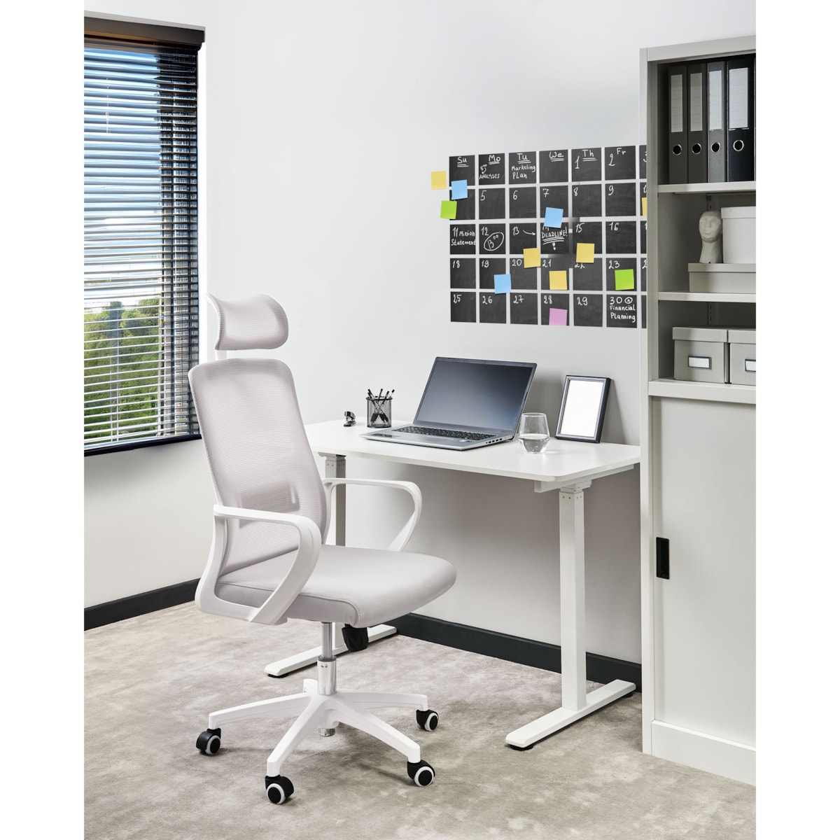 Fotel biurowy Obrotowy MONARCH Jasnoszary