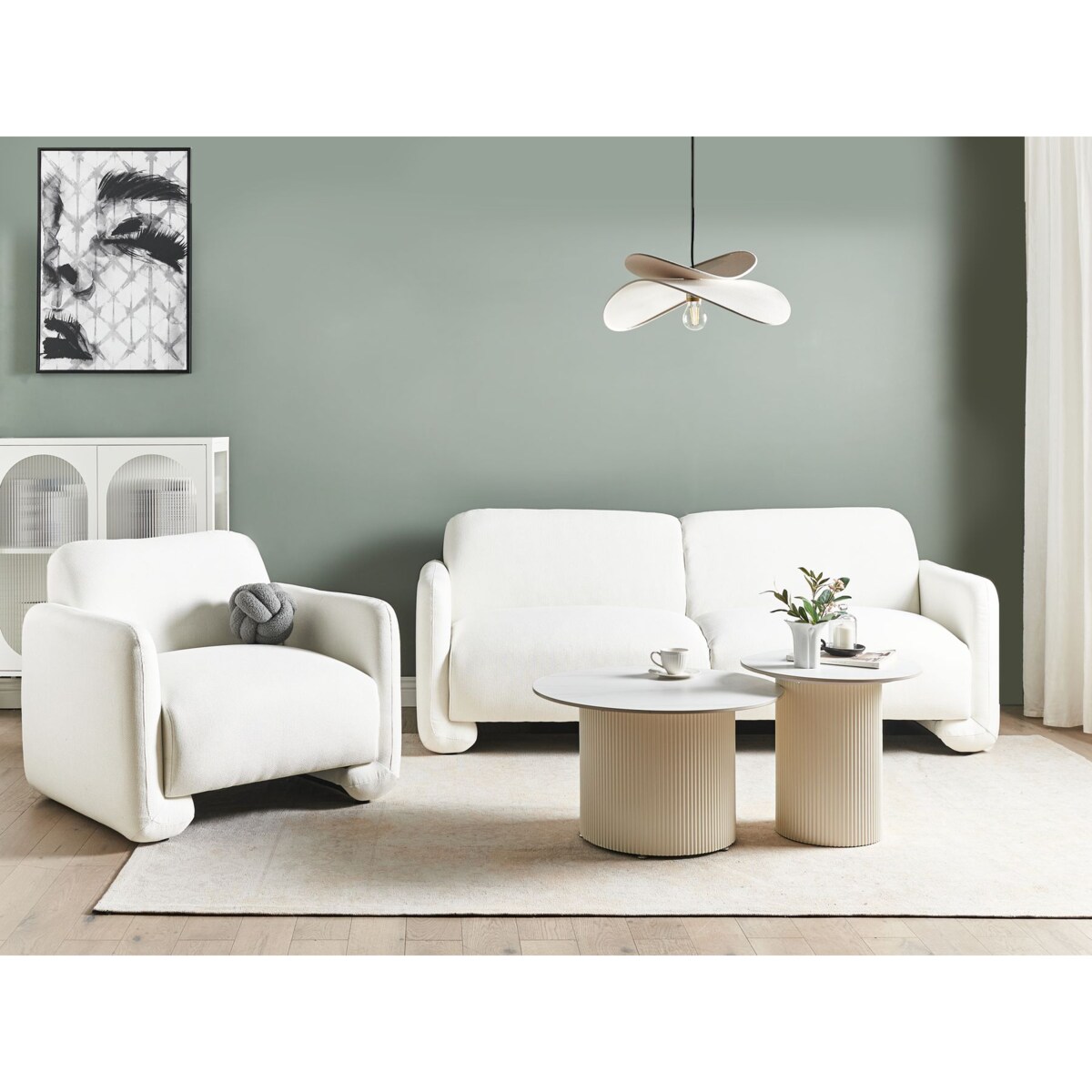 Komplet wypoczynkowy 4-osobowy biały SALAND