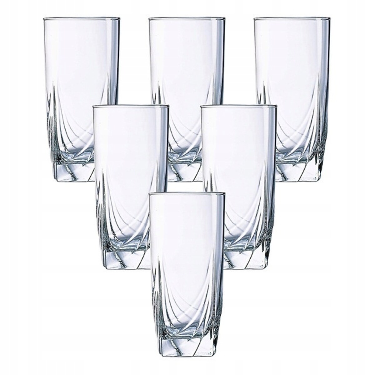 SZKLANKI NA NAPOJE DRINKI 6 x 330 ml LUMINARC wysokie zdobione długie