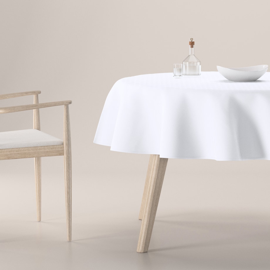 Obrus okrągły 160 x 160 cm śnieżnobiały