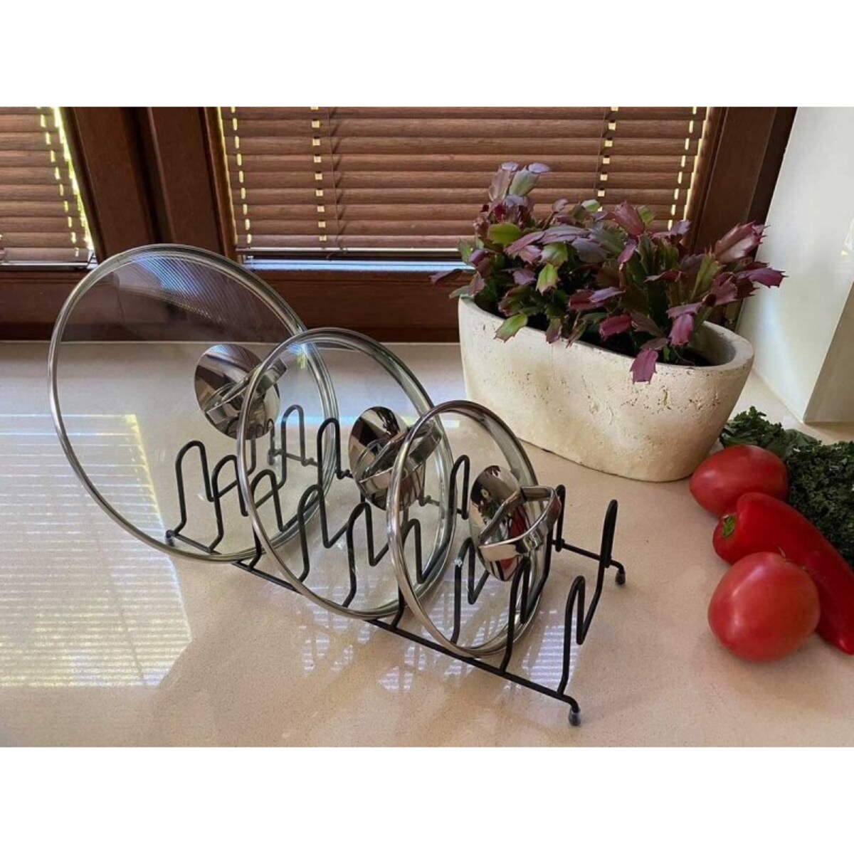 Organizer Stojak Uchwyt Podstawka Na Pokrywki 1702