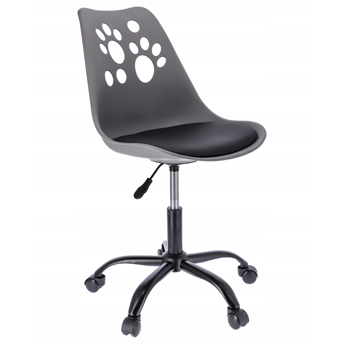 Krzesło plastikowe obrotowe biurowe JOY szaro-czarne