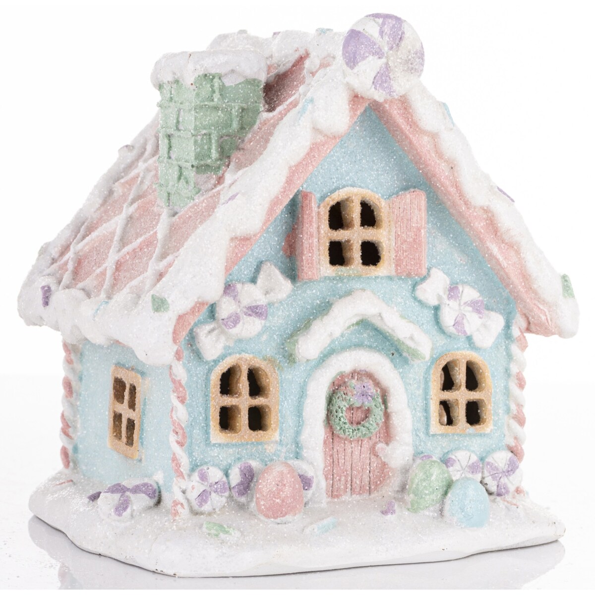 Domek ciasteczkowy LED 13x12x10,5 cm BISCOTTO niebieski mały